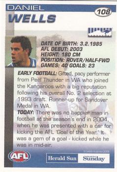 2005 Select Herald Sun AFL #108 Daniel Wells Back